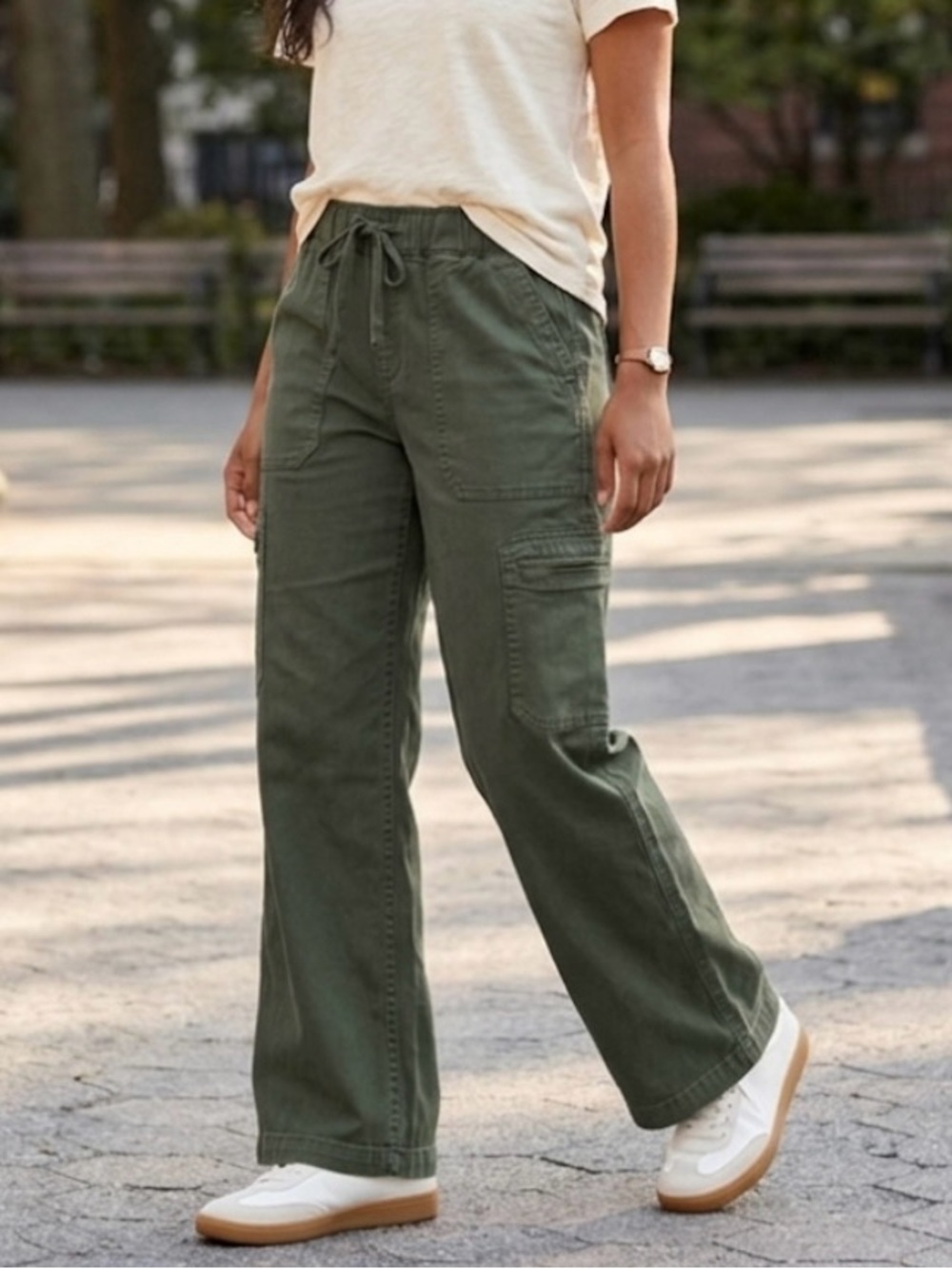 Buffalo David Bitton Green Cargo Pants Wide Leg NWOT